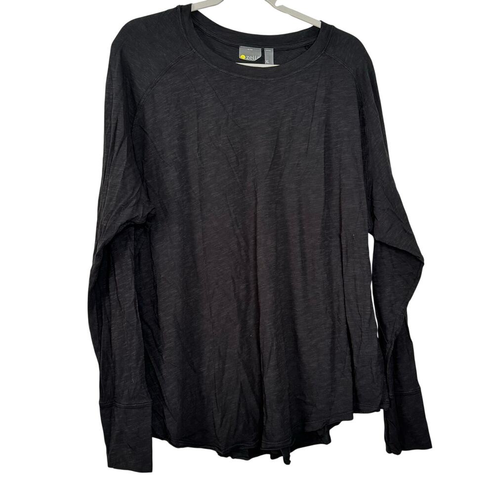 Zella Long Sleeve Top Black Relaxed Fit Crew Neck Women Size XL NWOT - Picture 2 of 9